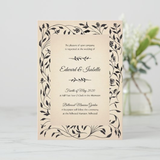 Victoriaans Rozen Kaart (Staand voorkant)