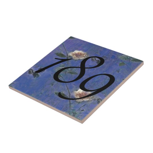  Victoriaans Rozen Kamernummer Tile Tegeltje (Zijkant)