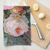 Victoriaans Rozen keukenhanddoek (Quarter Fold)