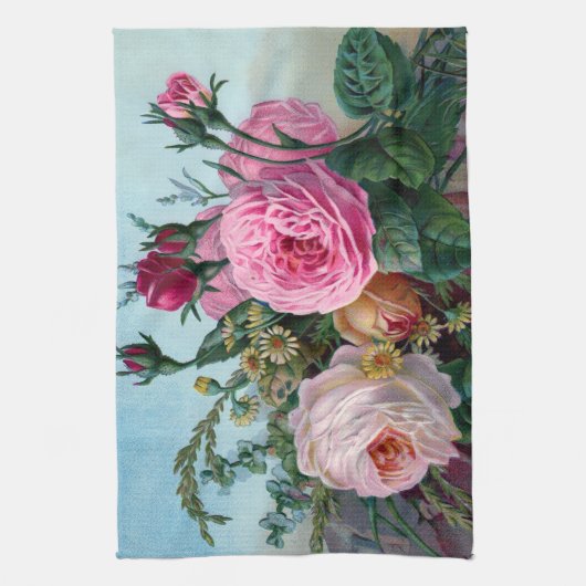  Victoriaans Rozen keukenhanddoek (Verticaal)