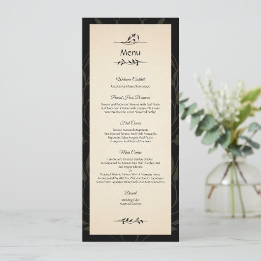 Victoriaans Rozen Menu (Staand voorkant)