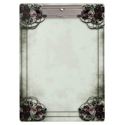 Victoriaans rozen met een kookplaat klembord (Voorkant)