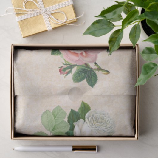  Victoriaans Rozen ontkoppeling Tissuepapier (Geschenk)