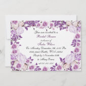 Victoriaans rozen paarse Bridal Shower Kaart (Voorkant)