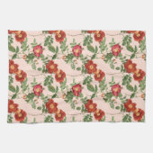 Victoriaans Rozen Roze Streep Achtergrond Theedoek (Horizontaal)