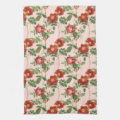 Victoriaans Rozen Roze Streep Achtergrond Theedoek (Verticaal)