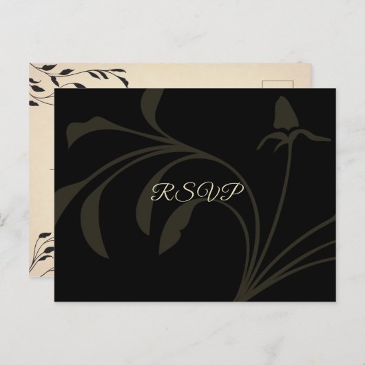 Victoriaans Rozen RSVP Briefkaart (Voorkant / Achterkant)