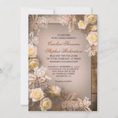 Victoriaans rozen  rustieke huwelijksuitnodigingen kaart (Voorkant)