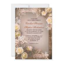 Victoriaans rozen  rustieke huwelijksuitnodigingen