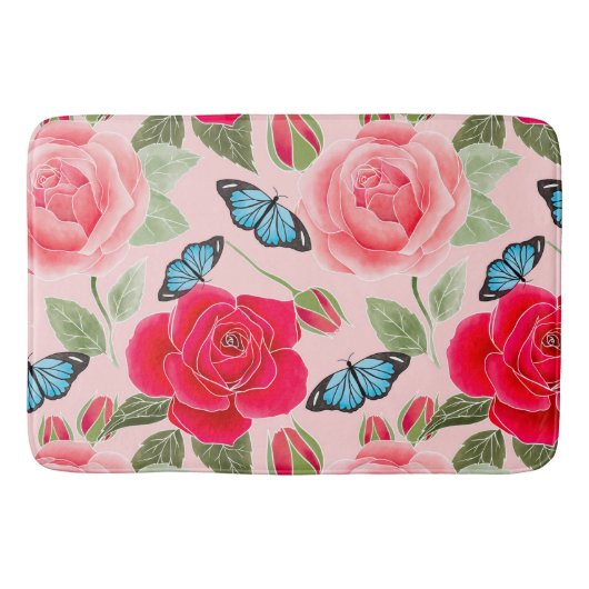 Victoriaans rozen tuin badmat (Voorkant)