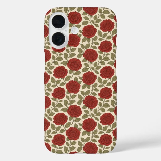 Victoriaans Rozen Tuin Rode Roos Bloemen Case-Mate iPhone Case (Achterkant)