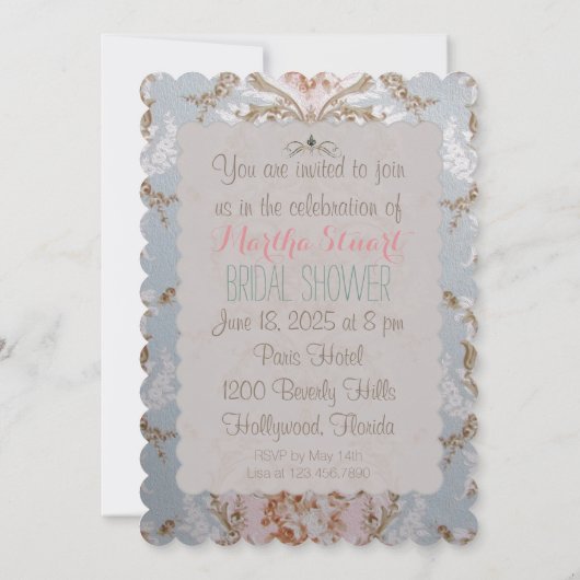 Victoriaans Rozen - Uitnodigingen / RSVP-bruiloft (Achterkant)