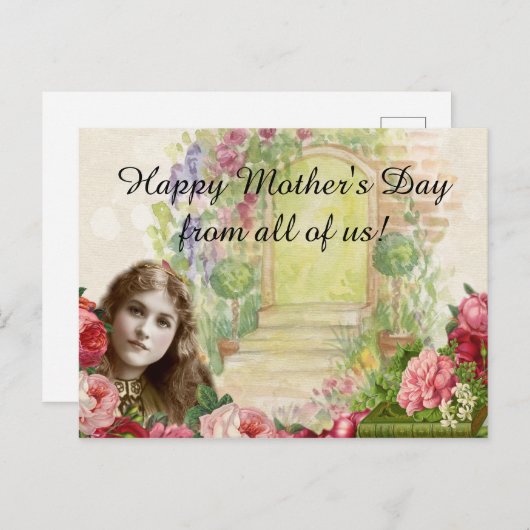 Victoriaans Rozen Vrouw deur Briefkaart (Voorkant / Achterkant)