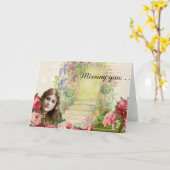 Victoriaans Rozen Vrouw Kaart (Gele Bloem)