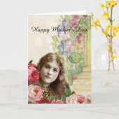 Victoriaans Rozen Vrouw Kaart (Gele Bloem)