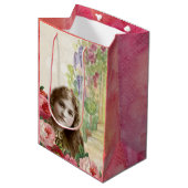 Victoriaans Rozen Vrouw Ventilator Gift Bag Medium Cadeauzakje (Voorkant Gekanteld)