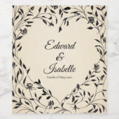 Victoriaans Rozen Wijn Etiket (Enkel label)