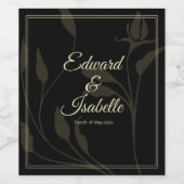 Victoriaans Rozen Wijn Etiket (Enkel label)