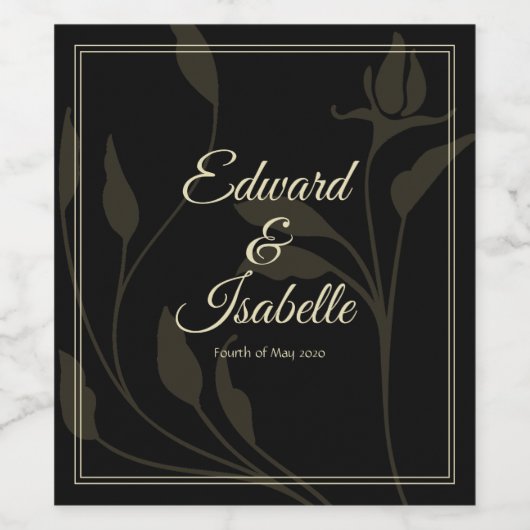 Victoriaans Rozen Wijn Etiket (Enkel label)