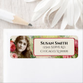 Victoriaans Rozen Woman Return Address Label (Insitu)