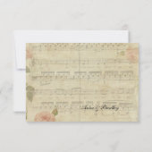 Victoriaans rsvp voor muziek en Roos met enveloppe (Achterkant)