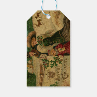 , Victoriaans, rustiek, kerst, patroon, Cadeaulabel