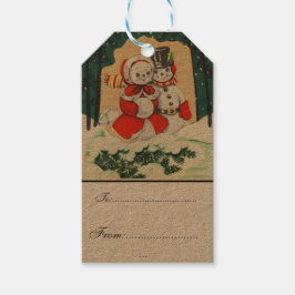 , Victoriaans, rustiek, kerst, patroon, Cadeaulabel