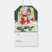 , Victoriaans, rustiek, kerst, patroon, Cadeaulabel (Voorkant)