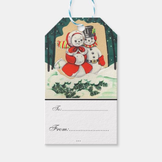 , Victoriaans, rustiek, kerst, patroon, Cadeaulabel (Voorkant)