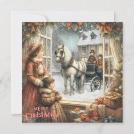 Victoriaans rustieke kerst Kaart