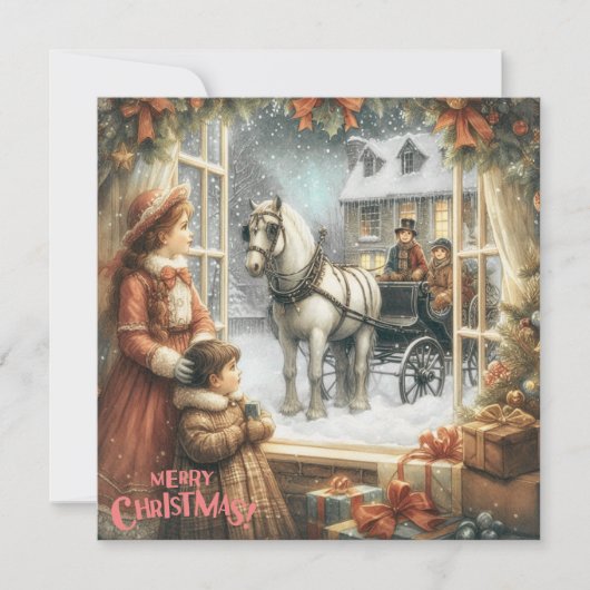 Victoriaans rustieke kerst Kaart (Voorkant)