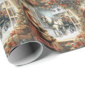 Victoriaans rustieke kerst Kaart Cadeaupapier (Rol Hoek)