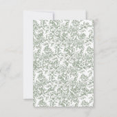Victoriaans  Sage Green Floral Wedding Kaart (Achterkant)