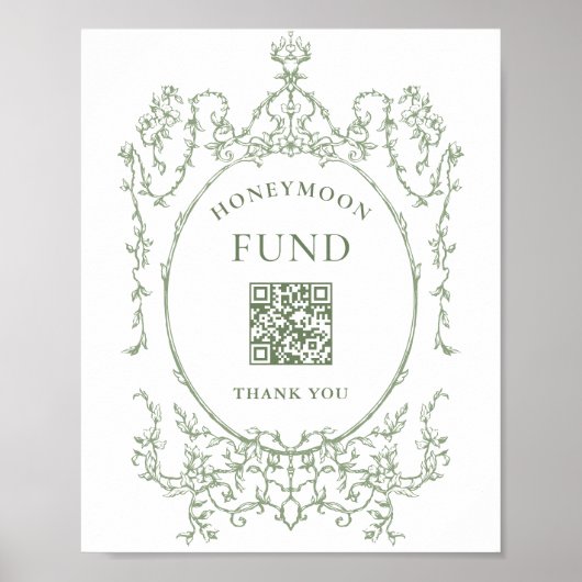 Victoriaans Sage Green Honeymoon Fund Poster (Voorkant)