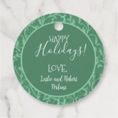 Victoriaans Sage Green Paisley Like Design Bedankjes Labels (Achterkant)