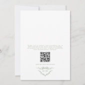 Victoriaans Sage Green QR Code Bloemen Huwelijk Kaart (Achterkant)