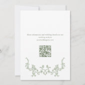 Victoriaans Sage Green Repetitie Diner QR-code Kaart (Achterkant)