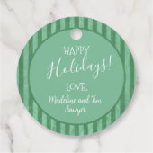 Victoriaans Sage Green Stripes Bedankjes Labels (Achterkant)