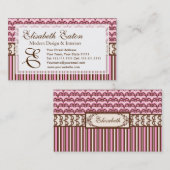 Victoriaans salon Elegant Wild West Cowgirl Damask Visitekaartje (Voorkant / Achterkant)