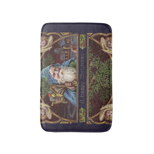 Victoriaans Santa Angels Kerst Antiek Badmat (Voorkant Verticaal)