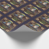 Victoriaans Santa Angels Kerst Antiek Cadeaupapier (Hoek)