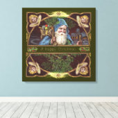Victoriaans Santa Angels Kerst Antiek Canvas Afdruk (Insitu (Houten vloer))