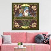 Victoriaans Santa Angels Kerst Antiek Canvas Afdruk (Insitu (Woonkamer))