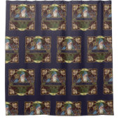 Victoriaans Santa Angels Kerst Antiek Douchegordijn (Voorkant)