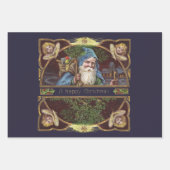 Victoriaans Santa Angels Kerst Antiek Inpakpapier Vel (Voorkant)