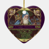 Victoriaans Santa Angels Kerst Antiek Keramisch Ornament (Achterkant)