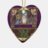 Victoriaans Santa Angels Kerst Antiek Keramisch Ornament (Links)