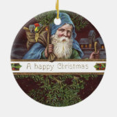 Victoriaans Santa Angels Kerst Antiek Keramisch Ornament (Achterkant)