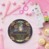 Victoriaans Santa Angels Kerst Antiek Papieren Bordje (Feest)