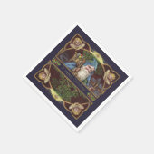 Victoriaans Santa Angels Kerst Antiek Servet (Hoek)